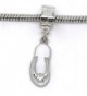  Beach Sandal Charm Dangle w/Color Rhinestone Bead Charm Spacer For Snake Chain Charm Bracelet - CY11EW85DVT