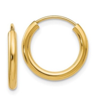 14k Gold 2mm Polished Round Endless Hoop Earrings (0.47 in x 0.08 in) - CX1139725H9