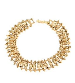 YAZILIND 18K Charming Elegant Gold Plated Bead Women Fashion Bracelet Chain Link Wedding Jewelry Gift - CS12G2Z0N41