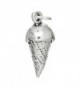 Sterling Silver Oxidized Three Dimensional Ice Cream Cone Charm - CR115SPQVIT