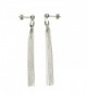 Sterling Silver Multi-Strand Diamond-Cut Italy Chain Tassel Earrings - CA112NU4NW3