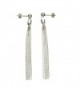 Sterling Silver Multi-Strand Diamond-Cut Italy Chain Tassel Earrings - CA112NU4NW3