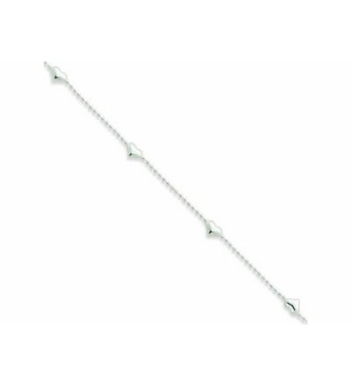 Finejewelers Sterling Silver Dangling Heart Anklet - C711LMK9AFJ