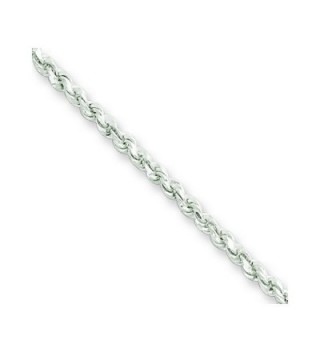 Sterling Silver Adjustable Diamond-Cut Rope Anklet - C9118BMAGD1