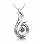 Latigerf Women's Bird Phoenix Pendant Necklace Sterling Silver Austrian Crystal White - C011RLRSM6B