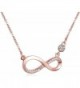 Infinite Infinity Sterling Zirconia Necklace - Rose-Gold - C212IQYHT89