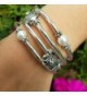 Silver Slinky Womens Bracelet Pearl in Women's Wrap Bracelets