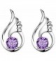 Wonvin Women 925 Silver Plated Amethyst Crystal Stud Earrings for Woman Girls - CU12DDZU0FZ