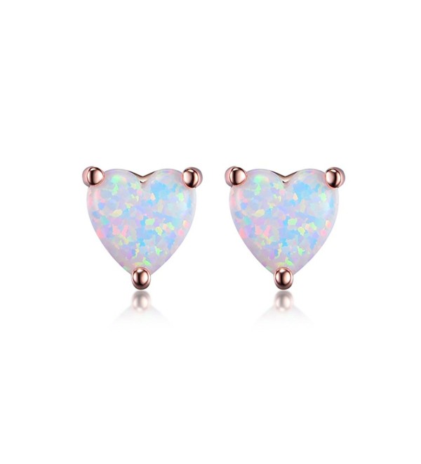 GEMSME 18K Rose Gold Plated Opal Stud Earrings For Women With Many Shape Option - C2186A3D4ET
