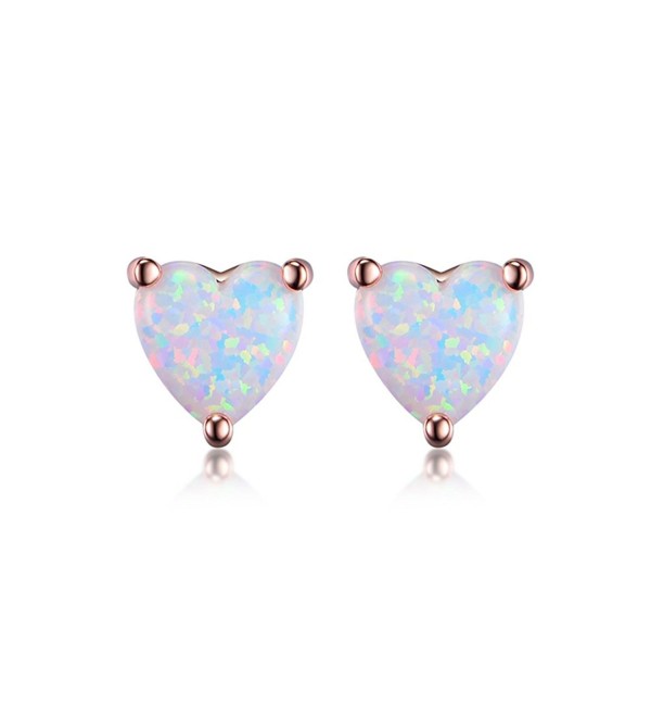 GEMSME 18K Rose Gold Plated Opal Stud Earrings For Women With Many Shape Option - C2186A3D4ET