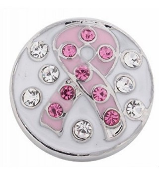 Interchangeable Mini 12mm Snap Jewelry Crystal Breast Cancer Awareness Ribbon by My Gifts - CK18877YZXU