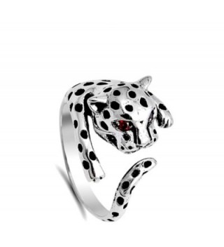 Leopard Simulated Garnet Sterling Silver in Women's Band Rings