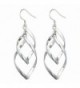 Silver Plated Linear Swirl French Wire Dangle Drop Earring (silver) - C111XT5WZ5X