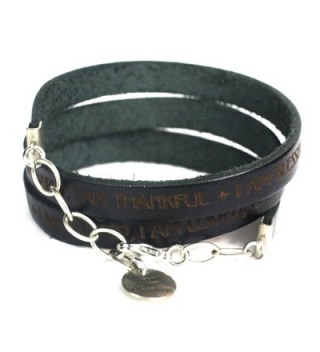 Blessed Loved Thankful Leather Bracelet