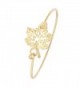 MANZHEN Dainty 3 Colors Open Maple Leaf Bangle Bracelets for Women - Gold - CI18700W66I