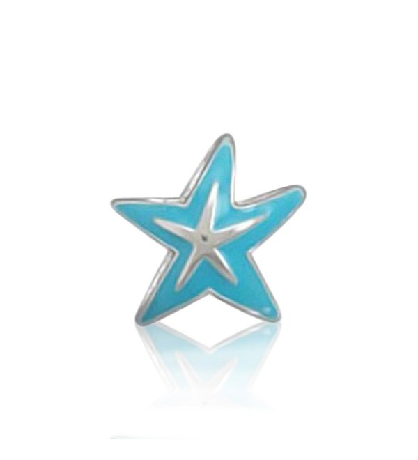 Bling Jewelry Sterling Silver Blue Starfish Nautical Animal Bead Charm - C511547SEZ9