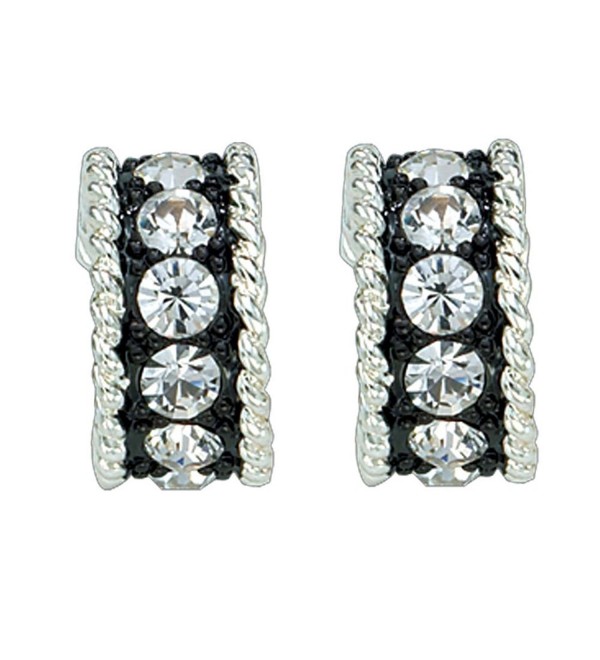 Montana Silversmiths Womens Crystal Shine Small Hoop Earrings Silver - C011BBGMG7T