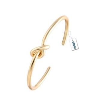 SENFAI Love Tie the Knot Simple Cuff Bracelet Bangles Gold Silver Rose Gold Easy Adjustable - CN12GRG8XW9