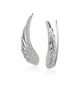 LOVVE Sterling Silver Cubic Zirconia Angel Wings Ear Cuff Crawler Climber Hook Earrings- 3 Options - C0185C6CTZT