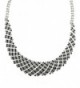 Rhinestone Evening Necklace Earrings Silver Tone in Women's Jewelry Sets