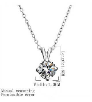 Elegant Zirconia Solitaire Pendant Necklace in Women's Pendants