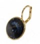 Swarovski Elements Navy Blue Bella Dangle Earrings Gold Plated Earrings with Leverback Closure - CV12CYV473F