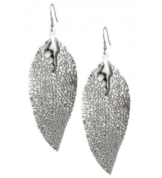 Lightweight Gold or Silver Leaf Statement Earrings for Women | SPUNKYsoul Collection - C9188D69KW9