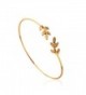 lureme Fashion New Style Simple Leaf with Crystal Cuff Bangle (06002667) - CO12B1PAEC7