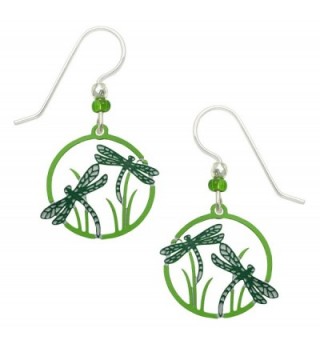 Sienna Sky Dragonflies Hand Painted Earrings in Teal Black and Green with Gift Box Made in USA - C212NZTHA8Q