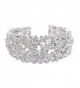 BriLove Women's Bohemian Boho Crystal Flower Hollow Cluster Beaded Bangle Bracelet - CG182AQNA75