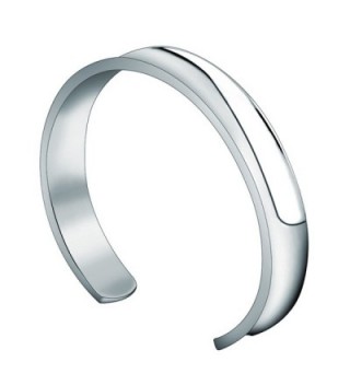 WUSUANED 10mm Stainless Steel Groove Cuff Bracelet Bangle for Women Men - 10mm silver - CM1883RSHYA