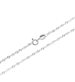 SWEETV 925 Sterling Silver 1mm Singapore Chain Necklace Italian Jewelry w/ Spring Ring Clasp- 16" - 30" - CP17YQHNOYS