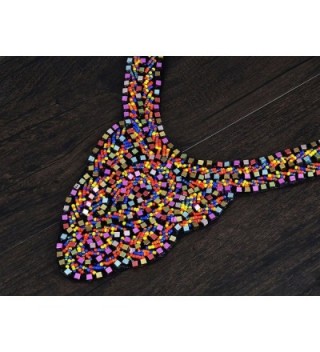 Alilang Colorful Metallic Statement Necklace