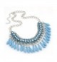 21secret Women Gorgeous Clear Rhinestone Bohemian Water Drop Choker Collar Necklace - Blue - CO12MAL1Z7I