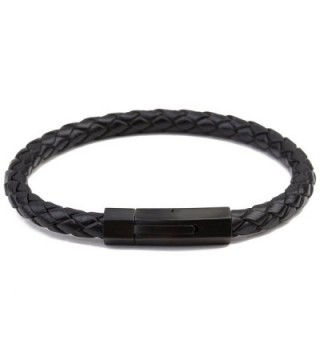 Linsoir Leather Braided Bracelet Stainless