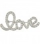 EVER FAITH Women's Austrian Crystal Romantic "Love" Letter Brooch Pin - Clear Silver-Tone - CM11XET9WHN