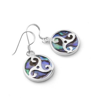 Sterling Triskele Triskelion Abalone Earrings