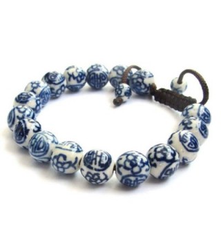 Vintage Style Porcelain Buddhist Bracelet