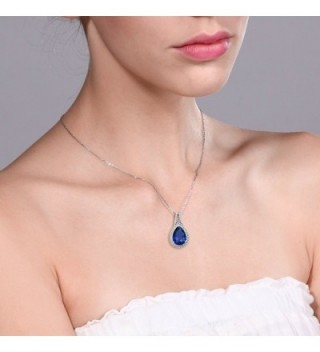15X10MM Simulated Sapphire Sterling Pendant in Women's Pendants