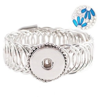 Lovmoment Bracelet Single Button Wide Metal Snap Bracelet Bangle Snap Jewelry Charms KB8120 - CZ12MZB00DW