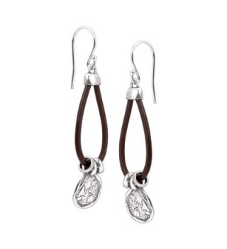 Silpadasterling Silver Leather Drop Earrings