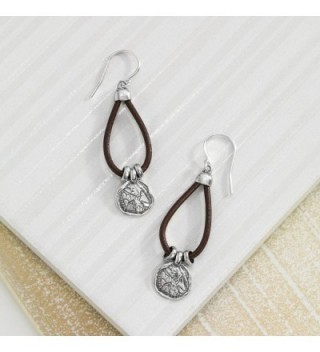 Silpadasterling Silver Leather Drop Earrings in Women's Drop & Dangle Earrings