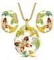 QIANSE "Spring of Versailles" Handcrafted Enamel Butterfly Jewelry Set - CL11WIUVGYL