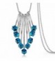 Merdia Long Chain Necklace for Women Tassel Sweater Necklace with Created Crystals Navy blue - CS187DGR6N2