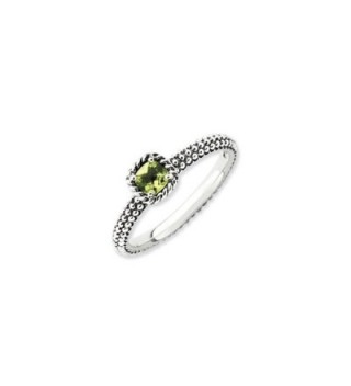 Antiqued Sterling Silver Stackable Peridot Ring - C2118CS72MD