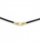 14K Gold 1.6mm 16in Black Leather Cord Necklace 16 Inches - CO11DJXFO1H