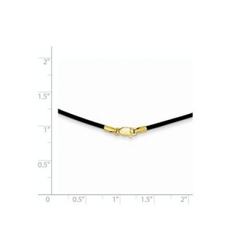 1 6mm Black Leather Necklace Inches