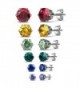 R-timer Jewelry Womens Stud Earrings Swarovski Elements Crystal Birthstone Earrings - 6 Pairs Set - C412NGYCORT