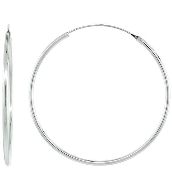 Sterling Silver Endless Hoop Earrings- 2mm tube 2 inch diameter - CN11C53P7HX