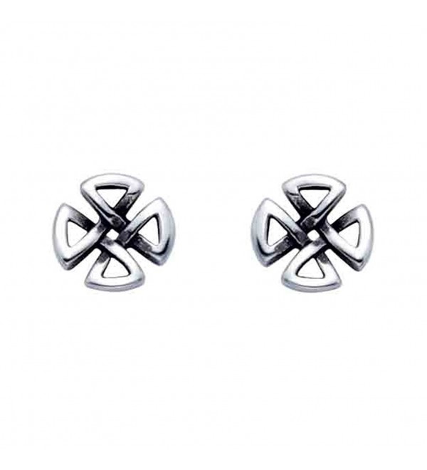 Small Stainless Steel Celtic Cross Stud Earrings - CR119E42DZZ